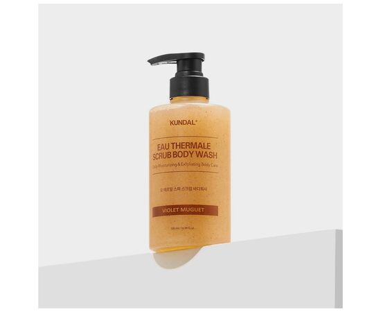 Гель для душу Kundal Eau Thermal Scrub Body Wash Violet Muguet 500 мл (8809809428655), зображення 3