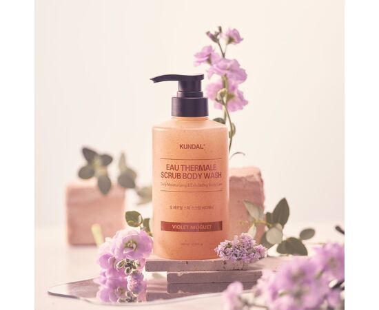 Гель для душу Kundal Eau Thermal Scrub Body Wash Violet Muguet 500 мл (8809809428655), зображення 4