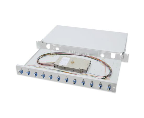 Патч-панель 1U 19", 12xLC duplex, incl, Splice Cass, OS2 Color Pigtails, Adapter Digitus (DN-96331/9)