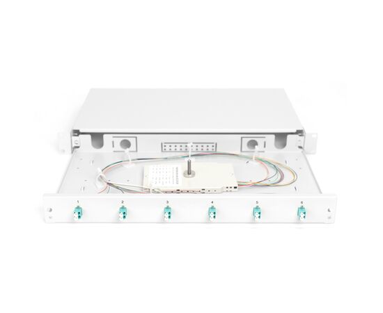 Патч-панель 1U 19", 6xLC duplex, incl, Splice Cass, OM3 Color Pigtails, Adapter Digitus (DN-96330/3), изображение 7 Патч-панель 1U 19", 6xLC duplex, incl, Splice Cass, OM3 Color Pigtails, Adapter Digitus (DN-96330/3), изображение 7