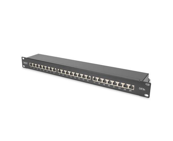 Патч-панель 19" 24xRJ-45 STP cat.6a, 1U, black Digitus (DN-91624S-EA-B), изображение 4 Патч-панель 19" 24xRJ-45 STP cat.6a, 1U, black Digitus (DN-91624S-EA-B), изображение 4