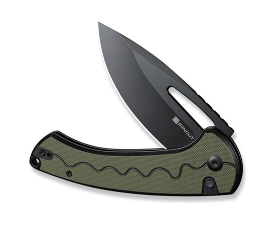 Нож Sencut Squiggy, Black/Green G10, Darkwash (S24082A-2), изображение 5 Нож Sencut Squiggy, Black/Green G10, Darkwash (S24082A-2), изображение 5