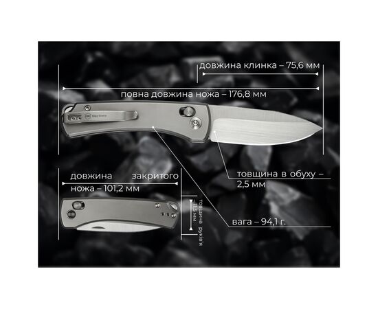 Нож Weknife Nightblade, Titanium, Satin (WE22046-2), изображение 12 Нож Weknife Nightblade, Titanium, Satin (WE22046-2), изображение 12