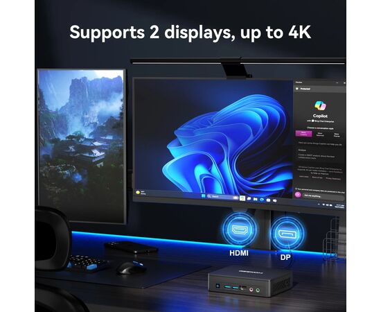 Комп'ютер GEEKOM Mini Air12 Lite / N150, 8, 256, WIN11Pro (GMAir12Lite-N150-8256-EU), зображення 5 Комп'ютер GEEKOM Mini Air12 Lite / N150, 8, 256, WIN11Pro (GMAir12Lite-N150-8256-EU), зображення 5