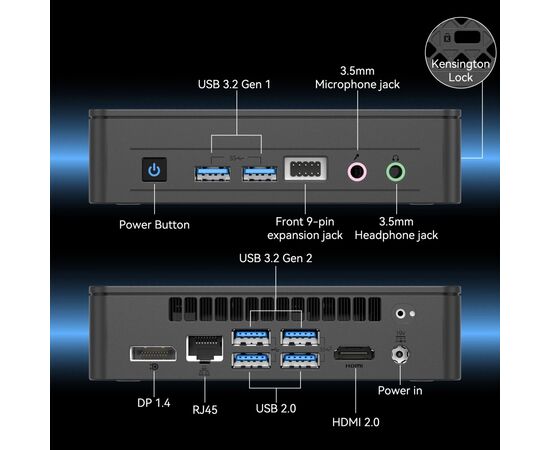 Комп'ютер GEEKOM Mini Air12 Lite / N150, 8, 256, WIN11Pro (GMAir12Lite-N150-8256-EU), зображення 7 Комп'ютер GEEKOM Mini Air12 Lite / N150, 8, 256, WIN11Pro (GMAir12Lite-N150-8256-EU), зображення 7