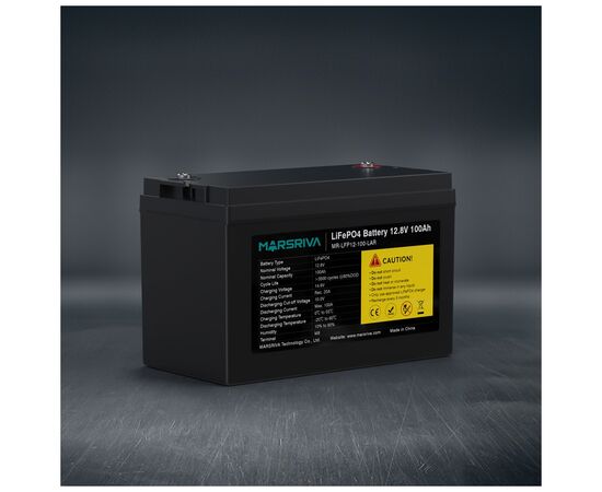 Батарея LiFePo4 Marsriva 12.8V 100Ah (MR-LFP12-100-LAR), изображение 5 Батарея LiFePo4 Marsriva 12.8V 100Ah (MR-LFP12-100-LAR), изображение 5