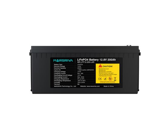 Батарея LiFePo4 Marsriva 12.8V 200Ah (MR-LFP12-200-LAR), изображение 2 Батарея LiFePo4 Marsriva 12.8V 200Ah (MR-LFP12-200-LAR), изображение 2