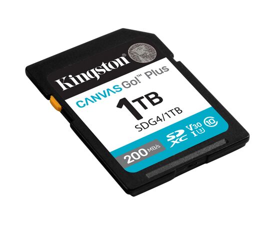 Карта памяти Kingston 1TB SDXC сlass 10 UHS-I U3 V30 Canvas Go Plus G4 (SDG4/1TB), изображение 2 Карта памяти Kingston 1TB SDXC сlass 10 UHS-I U3 V30 Canvas Go Plus G4 (SDG4/1TB), изображение 2