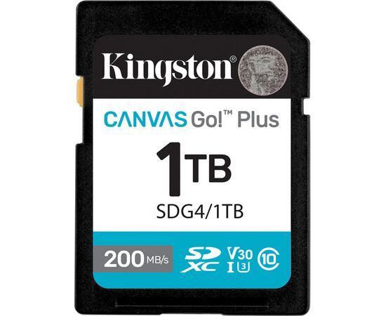 Карта памяти Kingston 1TB SDXC сlass 10 UHS-I U3 V30 Canvas Go Plus G4 (SDG4/1TB)