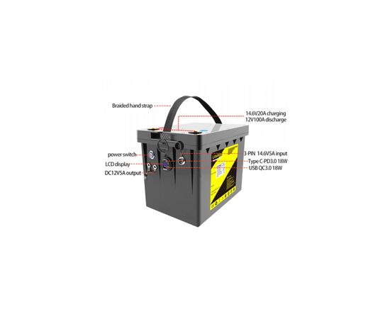 Батарея LiFePo4 Liitokala LiFePO4 12V-100Ah (DC-12V100Ah LiFePO4), изображение 4 Батарея LiFePo4 Liitokala LiFePO4 12V-100Ah (DC-12V100Ah LiFePO4), изображение 4