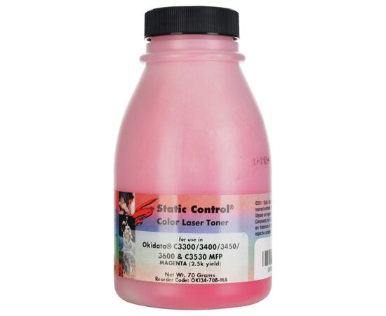 Тонер Oki C3300/3450 70 г, Magenta Static Control (C3300-070M)
