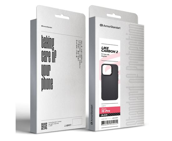 Чехол для мобильного телефона Armorstandart LikeCarbon2 MagCase для Apple iPhone 15 Pro Black (ARM83806), изображение 2