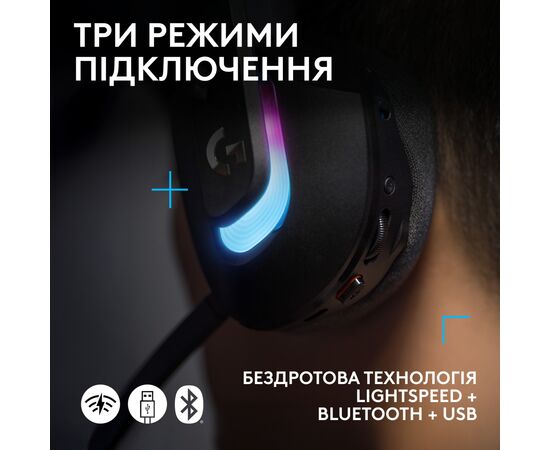 Наушники Logitech G522 Lightspeed Wireless Gaming Headset Black (981-001544), изображение 7 Наушники Logitech G522 Lightspeed Wireless Gaming Headset Black (981-001544), изображение 7