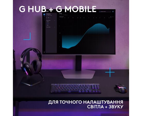 Наушники Logitech G522 Lightspeed Wireless Gaming Headset Black (981-001544), изображение 9 Наушники Logitech G522 Lightspeed Wireless Gaming Headset Black (981-001544), изображение 9