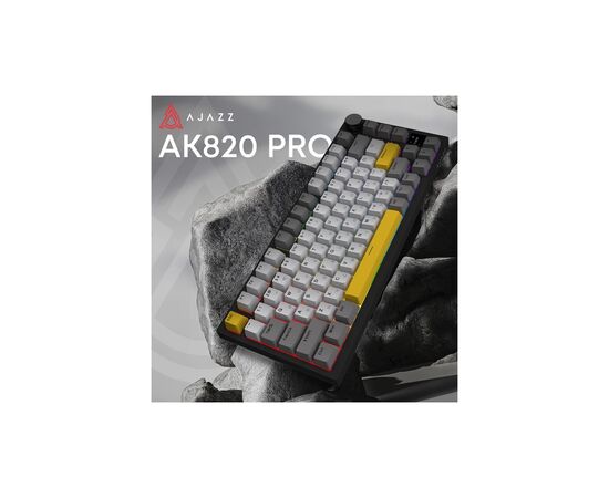 Клавиатура Ajazz AK820 Pro Gift Switch Black RGB USB/Wireless/Bluetooth UA Black (AK820PRO-G-BGY), изображение 7 Клавиатура Ajazz AK820 Pro Gift Switch Black RGB USB/Wireless/Bluetooth UA Black (AK820PRO-G-BGY), изображение 7