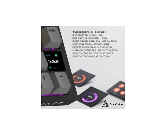 Клавиатура Ajazz AK820 Pro Gift Switch Black RGB USB/Wireless/Bluetooth UA Black (AK820PRO-G-BGY), изображение 9 Клавиатура Ajazz AK820 Pro Gift Switch Black RGB USB/Wireless/Bluetooth UA Black (AK820PRO-G-BGY), изображение 9