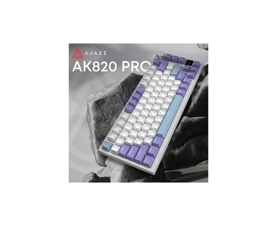 Клавиатура Ajazz AK820 Pro Gift Switch Purple RGB USB/Wireless/Bluetooth UA Purple (AK820PRO-G-PWB), изображение 7 Клавиатура Ajazz AK820 Pro Gift Switch Purple RGB USB/Wireless/Bluetooth UA Purple (AK820PRO-G-PWB), изображение 7