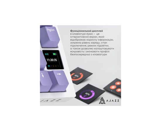 Клавиатура Ajazz AK820 Pro Gift Switch Purple RGB USB/Wireless/Bluetooth UA Purple (AK820PRO-G-PWB), изображение 9 Клавиатура Ajazz AK820 Pro Gift Switch Purple RGB USB/Wireless/Bluetooth UA Purple (AK820PRO-G-PWB), изображение 9