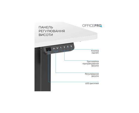 Компьютерный стол OfficePro ODE1470WB White/Black (ODE1470WB), изображение 5 Компьютерный стол OfficePro ODE1470WB White/Black (ODE1470WB), изображение 5