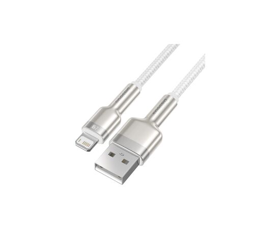 Дата кабель USB 2.0 AM to Lightning 2.0m Cafule Series Metal 2.4A White Baseus (CALJK-B02), изображение 2 Дата кабель USB 2.0 AM to Lightning 2.0m Cafule Series Metal 2.4A White Baseus (CALJK-B02), изображение 2