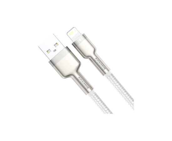 Дата кабель USB 2.0 AM to Lightning 2.0m Cafule Series Metal 2.4A White Baseus (CALJK-B02), изображение 3 Дата кабель USB 2.0 AM to Lightning 2.0m Cafule Series Metal 2.4A White Baseus (CALJK-B02), изображение 3