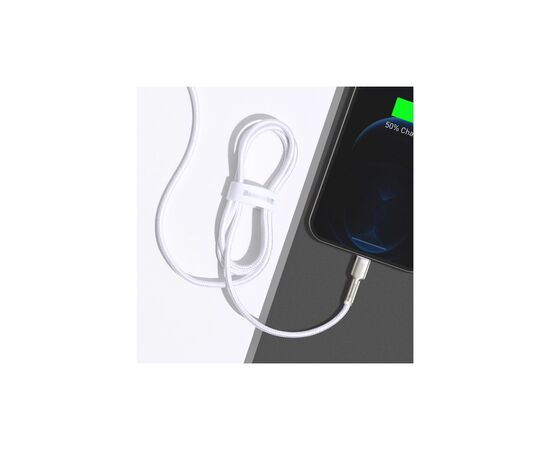 Дата кабель USB 2.0 AM to Lightning 2.0m Cafule Series Metal 2.4A White Baseus (CALJK-B02), изображение 5 Дата кабель USB 2.0 AM to Lightning 2.0m Cafule Series Metal 2.4A White Baseus (CALJK-B02), изображение 5
