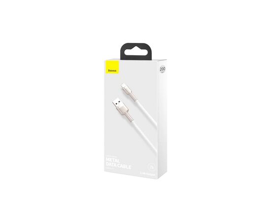 Дата кабель USB 2.0 AM to Lightning 2.0m Cafule Series Metal 2.4A White Baseus (CALJK-B02), изображение 8 Дата кабель USB 2.0 AM to Lightning 2.0m Cafule Series Metal 2.4A White Baseus (CALJK-B02), изображение 8