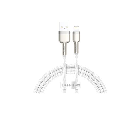 Дата кабель USB 2.0 AM to Lightning 2.0m Cafule Series Metal 2.4A White Baseus (CALJK-B02)