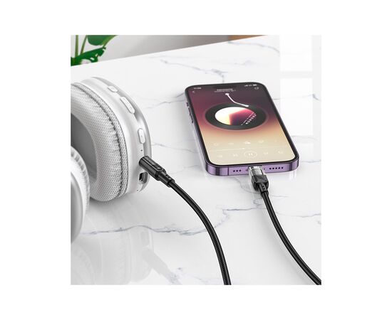 Кабель мультимедийный Lightning to 3.5mm M 1.0m Black HOCO (6942007612524), изображение 5 Кабель мультимедийный Lightning to 3.5mm M 1.0m Black HOCO (6942007612524), изображение 5