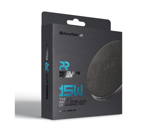 Зарядное устройство Armorstandart Wireless Charging Resolute Power AWC-47 Round 15W Black (ARM73179), изображение 2 Зарядное устройство Armorstandart Wireless Charging Resolute Power AWC-47 Round 15W Black (ARM73179), изображение 2