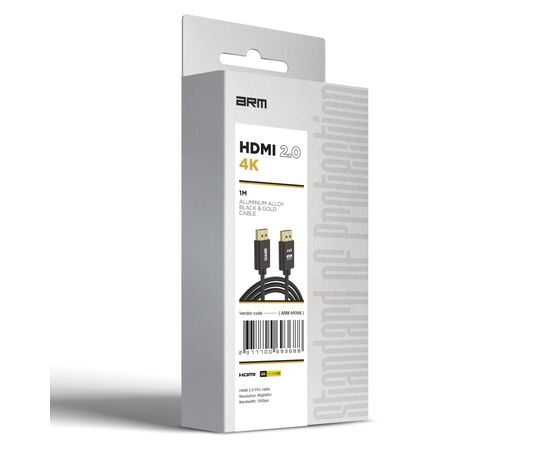 Кабель мультимедійний HDMI M to HDMI M 1.0m V2.0 4K black Armorstandart (ARM69368), зображення 3 Кабель мультимедійний HDMI M to HDMI M 1.0m V2.0 4K black Armorstandart (ARM69368), зображення 3