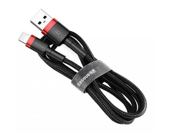 Дата кабель USB 2.0 AM to Lightning 0.5m Cafule 2.4A red+black Baseus (CALKLF-A19)