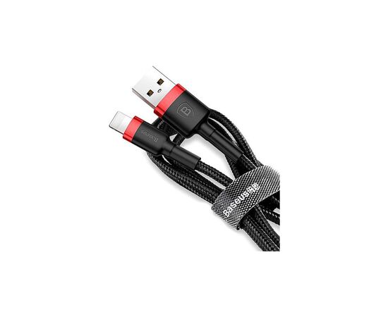 Дата кабель USB 2.0 AM to Lightning 2.0m 1.5A red-black Baseus (CALKLF-C19), изображение 3 Дата кабель USB 2.0 AM to Lightning 2.0m 1.5A red-black Baseus (CALKLF-C19), изображение 3