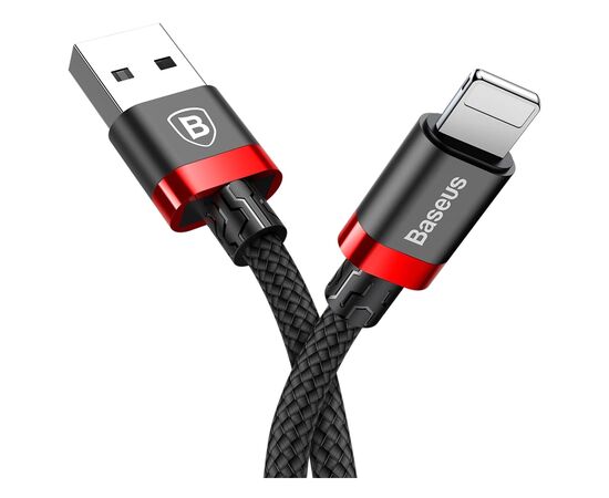 Дата кабель USB 2.0 AM to Lightning 2.0m 1.5A red-black Baseus (CALKLF-C19)