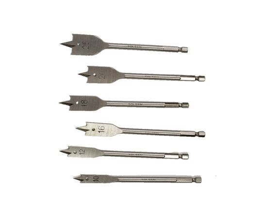 Набор сверл Tolsen плоских по дереву 6 шт 10, 12, 16, 18, 20, 25мм (75655), изображение 5