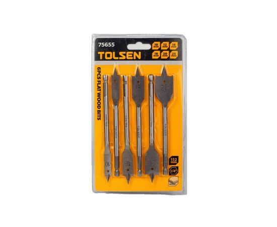 Набор сверл Tolsen плоских по дереву 6 шт 10, 12, 16, 18, 20, 25мм (75655), изображение 8