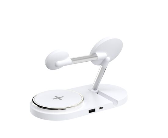 Зарядное устройство Armorstandart Wireless Charging H101 3 in 1 Magnetic White (ARM78102), изображение 2 Зарядное устройство Armorstandart Wireless Charging H101 3 in 1 Magnetic White (ARM78102), изображение 2