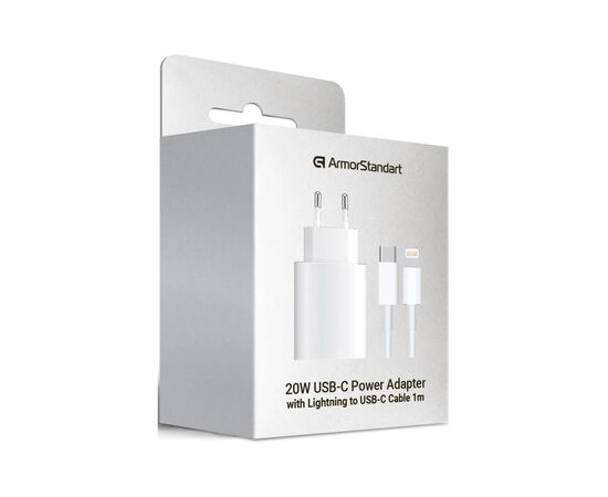 Зарядное устройство Armorstandart AMHJ83 20W USB-C White + cable USB-C to Lightning (ARM77724), изображение 8 Зарядное устройство Armorstandart AMHJ83 20W USB-C White + cable USB-C to Lightning (ARM77724), изображение 8