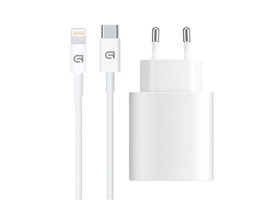 Зарядное устройство Armorstandart AMHJ83 20W USB-C White + cable USB-C to Lightning (ARM77724)