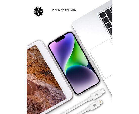 Зарядное устройство Armorstandart AR-TA800W USB-C 25W White + cable USB-C to Lightning (ARM77719), изображение 5