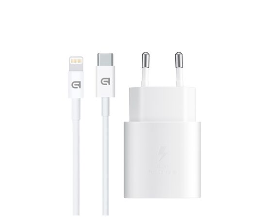 Зарядний пристрій Armorstandart AR-TA800W USB-C 25W White + cable USB-C to Lightning (ARM77719)