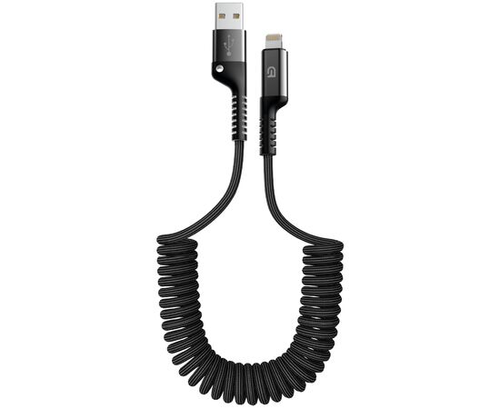 Дата кабель USB 2.0 AM to Lightning 1.0m Spiral 2.4A black Armorstandart (ARM75391)