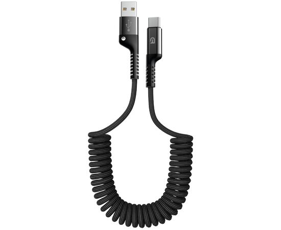 Дата кабель USB 2.0 AM to USB-C 1.0m Spiral 2.4A black Armorstandart (ARM75390)