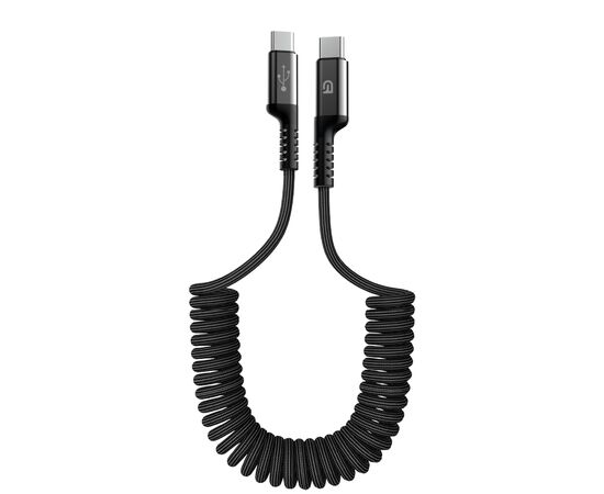 Дата кабель USB-C to USB-C 1.0m Spiral 3A Black Armorstandart (ARM75392)