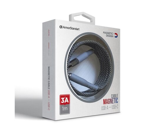 Дата кабель USB 2.0 AM to USB-C 1.0m Magnetic 3A black Armorstandart (ARM75514), изображение 5