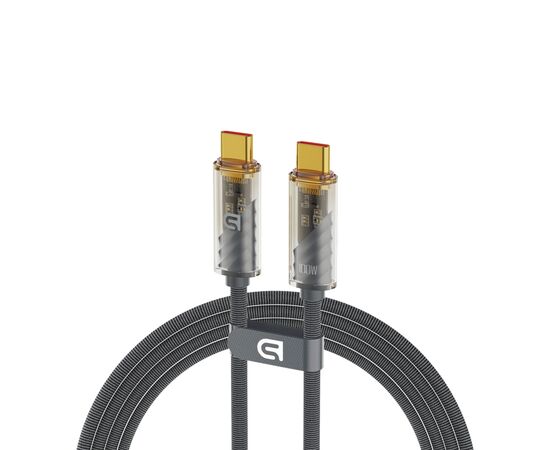 Дата кабель USB-C to USB-C 1m transparent 100W grey Armorstandart (ARM75871)