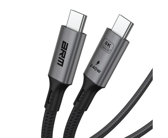 Дата кабель USB-C to USB-C 1.0m USB4 40Gbps 240W 8K60Hz black Armorstandart (ARM81921), зображення 4 Дата кабель USB-C to USB-C 1.0m USB4 40Gbps 240W 8K60Hz black Armorstandart (ARM81921), зображення 4