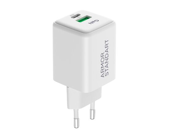 Зарядний пристрій Armorstandart AR371 30W GaN Type-C + USB White (ARM77549)