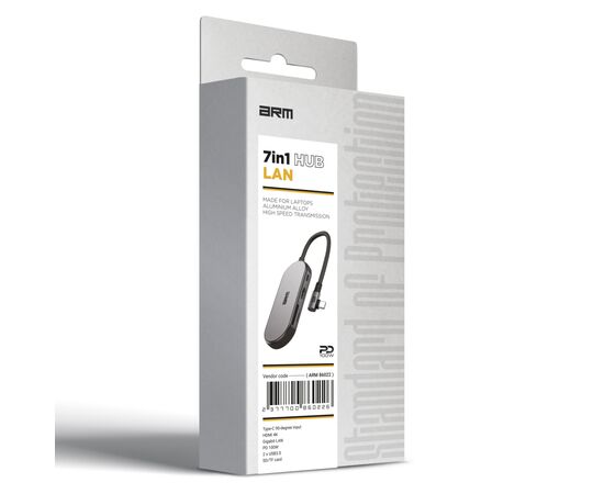 Концентратор Armorstandart Angle USB-C to HDMI 4K, RJ45, PD, 2USB, SD, microSD Grey (ARM86022), изображение 2 Концентратор Armorstandart Angle USB-C to HDMI 4K, RJ45, PD, 2USB, SD, microSD Grey (ARM86022), изображение 2
