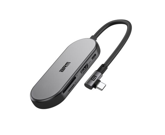 Концентратор Armorstandart Angle USB-C to HDMI 4K, RJ45, PD, 2USB, SD, microSD Grey (ARM86022)